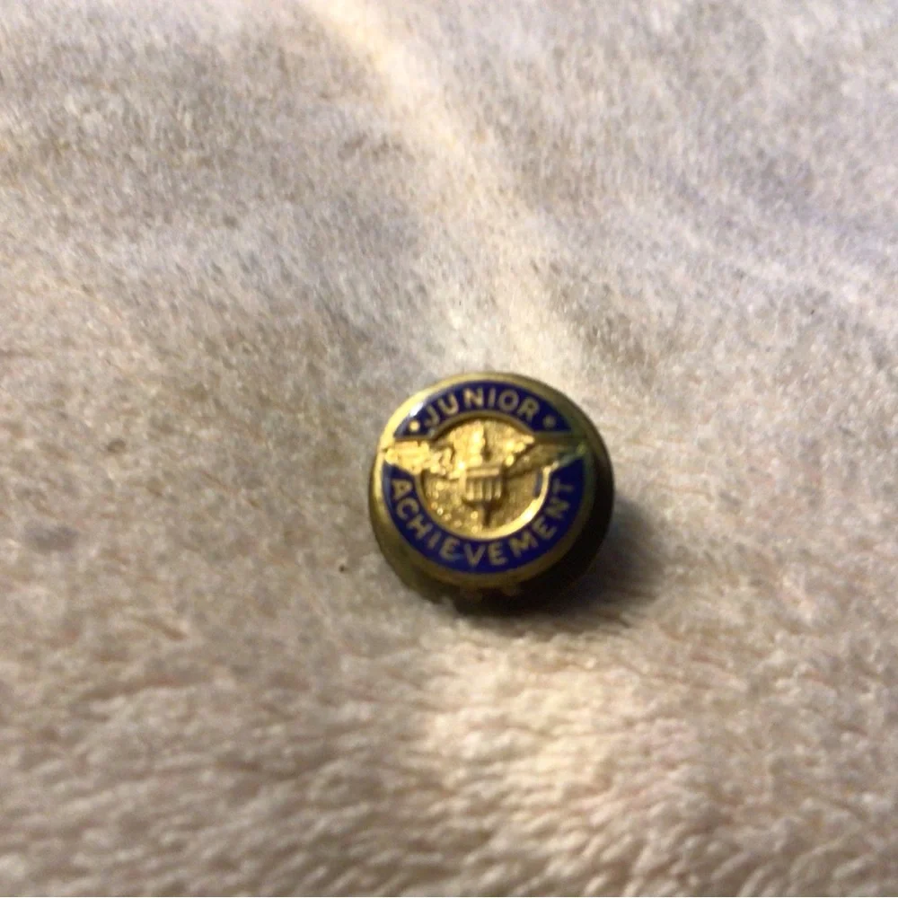 Junior Achievement Gold and Blue Enamel Lapel Pin